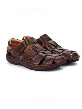 Pikolinos Men's Brown Leather Fisherman Tarifa Sandal in Olmo
